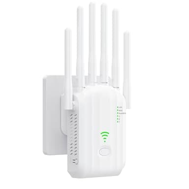 Ripetitore WiFi Potente Per Casa,Amplificatori WiFi di ultima tecnologia,6 Antenna,Segnale Copertura 1200 m²,2 Porte LAN, Compatibile con Tutti Modem Router,Facile da configurare (U20)