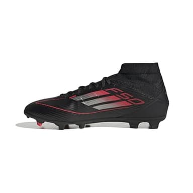 adidas F50 League Football Boots FG/MG, Scarpe da Calcio Unisex-Adulto, Core Black/Iron Met./Lucid Red, 44 2/3 EU