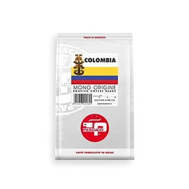 Caffè Pascucci | Colombia Monorigine In Grani Per Macchina Espresso Moka E Caffè Filtro Caffe In Grani 250 g Sacchetto Salva Aroma Chicchi Caffe Torrefatti