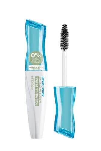 Deborah Milano - Mascara Formula Pura Aqua Wash, Struccaggio Rapido con Acqua, Alta Tollerabilità Senza Parabeni, Effetto Volumizzante, Nutre e Allunga le Ciglia, Nero, 12 ml