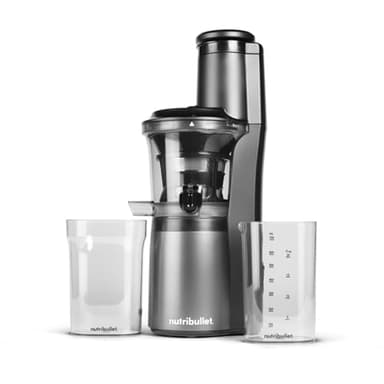 nutribullet Slow Juicer, estrattore di succo a freddo, estrattore frutta e verdura, potenza 150W, vaschetta per polpa da 887ml, caraffa da 700ml, nero, NBJ500