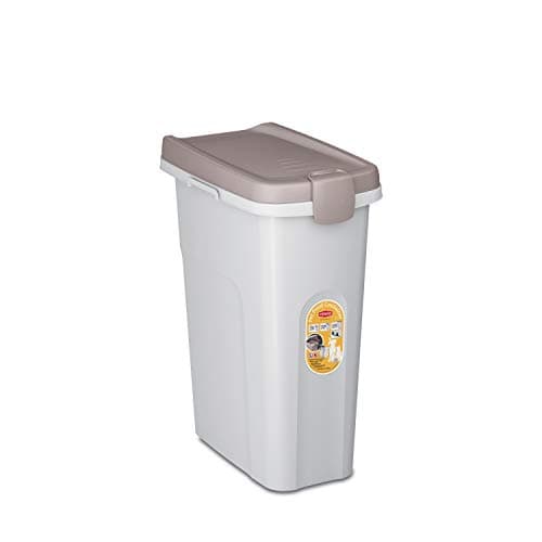 Stefanplast 3812101 Contenitore Pet Food in Polipropilene Bianco con Coperchio A Chiusura Ermetica Tortora Lt 25