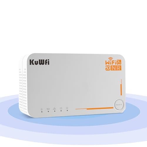 KuWFi 5G Router WiFi Con SIM, 4G/5G SA/NSA Router WiFi6, AX3600 Modem 5G SIM supporta fino a 4,6 Gbps, batteria 4000Mah, 6 antenne interne, cellulare Wireless Support fino a 32 dispositiv