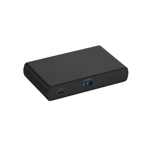 Amazon Basics - Docking station Thunderbolt 4/USB 4, 3 Downstream TBT4 (doppio display), 1 USB A 3.1, EU, Nero, 12,16 x 7,21 x 2,16 cm