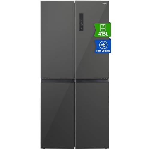 CHiQ Frigorifero americano Cross Door, Zona multi-temperatura Care+, controllo dell'umidità e vano frutta e verdura a tutta larghezza, compressore Smart Inverter, colore scuro elegante