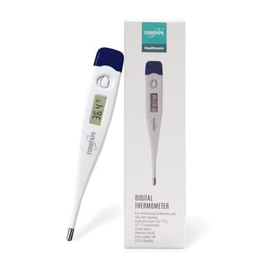 EUROPAPA Termometro Digitale Per La Febbre Per Neonati, Bambini E Adulti, Termometro Per Orale, Assilare O Rettale, Impermeabile Con Allarme Febbrile (Blu Scuro)