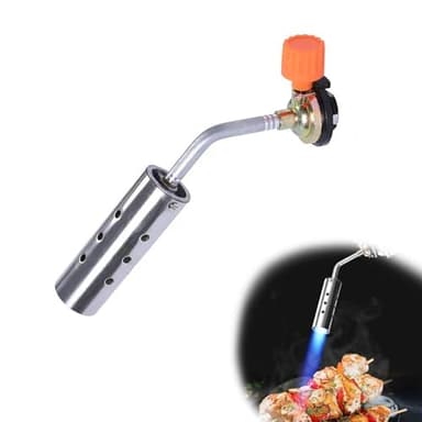 HERKINDNESS Bruciatore a Gas, Acciaio Inossidabile Bruciatore Erbacce, Bombola Gas Cannello a Gas, Antivento, Utilizzabile Capovolto, Ideale per Diserbo, Barbecue Falò