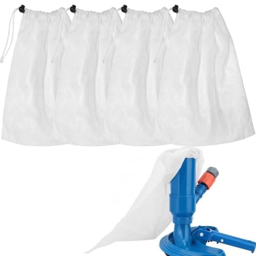 BOPRKTM 4 Pezzi Sacchetto a Rete Fine per Pulizia Piscina Filtro a Rete Sacchetto Sacchetti Filtranti Acquario con coulisse, per piscina Sucker per catturare foglie e piccola sporcizia