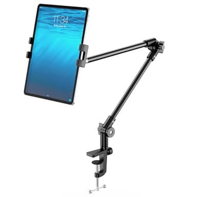 Supporto per Tablet con Supporto per Treppiede Ipad Telefono A 360°, Supporto per Videocamera Proiettore Webcam A Braccio Lungo Da 27 Pollici Scrivania, Adatto per 4,7"-13" iPad Pro, Galaxy, iphone