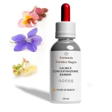 Fiori di Bach Gocce 30 ml Rimedio Naturale per Bambini Iperattivi, Ristabilisce Equilibrio e Concentrazione, Senza Alcool - Farmacia Formica Magro