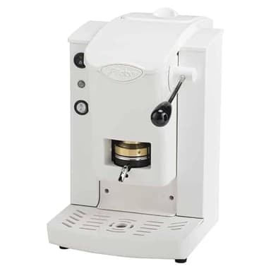 FABER COFFEE MACHINES | Modello Slot Plast | Macchina caffe a cialde ese 44mm | Colore Bianco plastiche Bianco | Pressacialda in ottone