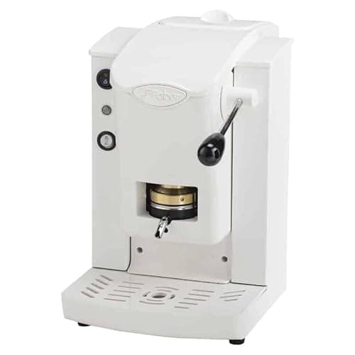 FABER COFFEE MACHINES | Modello Slot Plast | Macchina caffe a cialde ese 44mm | Colore Bianco plastiche Bianco | Pressacialda in ottone