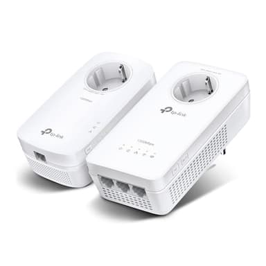 Tp-Link Tl-Wpa8631P Kit Powerline Wifi, Av1300 Mbps Su Powerline, Ac1200 Mbps Su Wifi Dual Band, 3 Porte Gigabit, Plug And Play, AV1300 Wi-Fi AC1200 con presa, Bianco