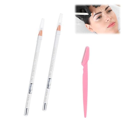BAOSROY Matita per Sopracciglia Bianca,2pcs Tattoo Makeup Microblading Pencils,Mappatura Matita Sopracciglia,Microblading Penna,Eyebrow Pencils,Matita per Sopracciglia Impermeabile,Stylo De Sourcils