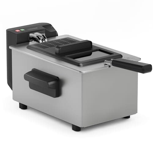 Tristar Friggitrice, 3L, Zona Fredda, Termostato regolabile fino a 190°C, Parti lavabili in lavastoviglie, Finestra, Avvolgicavo, Protezione surriscaldamento, Design compatto, FR-9327