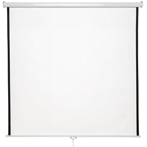 TecTake® Schermo per Proiezione, Home Cinema, Telo per Videoproiettore, Schermo Proiettore Treppiede, HDTV, Doppio Strato, 360 g/m², Angolo Visione 125°, Contrasto Elevato - 203x203cm, 110"
