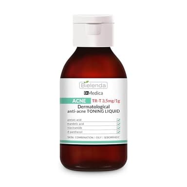 Bielenda Dr Medica Acne Tonico Dermatologico Anti-Imperfezioni per Viso, Collo e Schiena, Pelle Mista, Grassa e Acneica, Tonico Senza Alcool, 250 ml