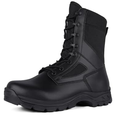LUDEY Anfibi Militari Uomo Stivali Leggero Tattici Stivali Traspirante Stivali da Deserto Durevole Stivali da Combattimento Scarpe da Lavoro Nero 40EU