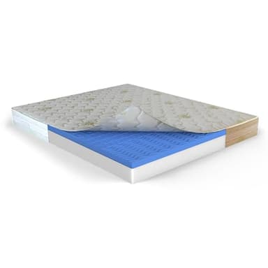 MUUN – Materasso Matrimoniale 180x200, H 21 cm, in Memory Foam, Rivestimento con Aloe Vera. Mod. IRIS ALOE, Ipoallergenico, Antiacaro, Confezionato Sottovuoto, Garantito 20 Anni