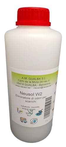 Neusol W2 1L Elimina odori Tubi pluviali Tubi di scarico Tubi di scarico Fossa settica Impianto di trattamento Camper Acque nere e grigie Anti-odore Rimuove odori e fastidi