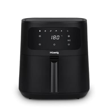 H.Koenig Friggitrice ad aria FRY840, Capacità 4L, Cucina fino a 6 persone, Regolabile 80-200°C, 5 Modalità di cottura, Timer 60min, 6 Programmi, Display touch screen
