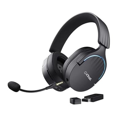 Trust Gaming GXT 491 Fayzo Cuffie Gaming Wireless Bluetooth + 2.4 GHz, Audio Surround 7.1, Batteria da 22 Ore, 85% Plastica Riciclata, RGB Cuffie Bluetooth Over Ear PC PS5 PS4 Switch - Nero