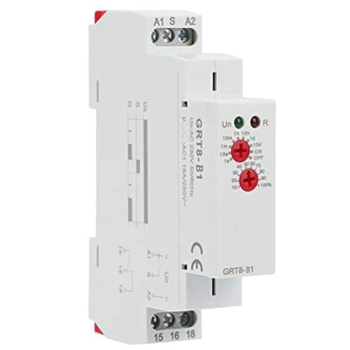 DEWIN Relè Temporizzatore 220V GRT8-B1 Relè a Tempo di Ritardo allo Spegnimento Temporizzatore Luci Scale Mini Relè Temporizzato su Guida DIN Tipo AC 220V.
