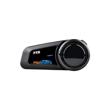 Fodsports FX6 Interfono Moto, Auricolare Casco Bluetooth Coppia, 1000 m Sistema di Comunicazione Fino a 6 Motociclisti, Qualità del suono HiFi, Radio FM, Accoppiamento Universale(Singolo)