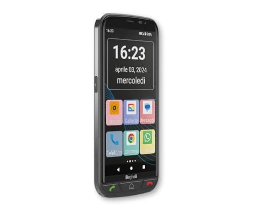 Beghelli - Telefono Anziani Salvalavita SLV55, Smartphone 4G con Tasto SOS e Chiamata Rapida, Schermo con Grandi Icone, Volume Alto, Display Touchscreen 5.5", Torcia, Radio, Fotocamera - Colore: Nero