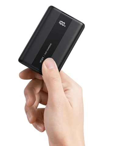 VRURC Power Bank 20000mAh, 22.5W Ricarica Rapida Caricatore Portatile, PD/QC 3.0 mini powerbank con 3 uscite e 4 ingressi, USB C Compatto Batteria Esterna, Display a LED per iPhone Android ecc