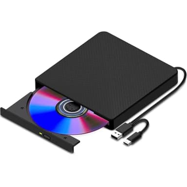 XIAOXIN Lettore DVD Esterno per PC Portatile USB 3.0, Slim USB C CD RW Masterizzatore Esterno per Laptop, Desktop, Macbook Air/Pro, Compatibile con Windows 11/10/XP/8/7/MacOS