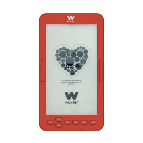 Woxter E-Book Scriba 195 S Red Compatto nero di libri elettronici di 4,7 ", 960x540, schermo bianco perla e-inchiostro, EPUB, PDF, 4 GB, mantieni più di 2000 libri, colore Rosso