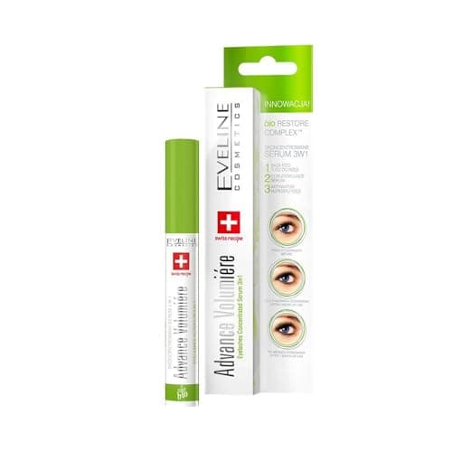 Eveline Cosmetics Advance Volumiere Siero Ciglia 3-in-1 con BIO RESTORE COMPLEX per Nutrire, Stimolare la Crescita e Rivitalizzare le Ciglia
