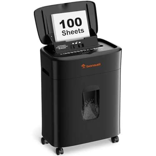 Distruggidocumenti Bonsaii C231-D: 100 Fogli a Taglio Micrometrico, Sicurezza P-4 e Funzione Automatica per 10 Minuti, Cestino da 16 Litri - Proteggi la tua Privacy