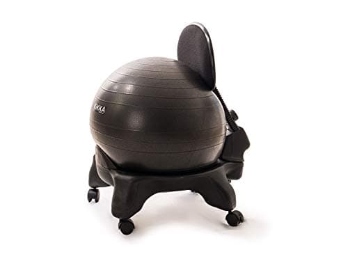 Kikka Active Chair Sedia ergonomica con palla gonfiabile (nero, più)