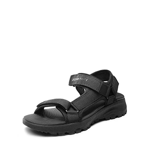 DREAM PAIRS Sandali Sportivi Piatti Donna Estate Leggere Scarpe da Spiaggia Sandali da Trekking Comodi e Casual Donna,Size 41,Tutto Nero,SDSA2320W-E