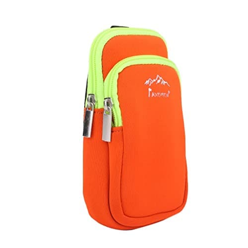 Perfeclan Marsupi Sportivi, Zaino Sportivo Porta Cellulare Borsa Da Corsa Esercizio Pacchetto Sport per Smartphone Da 6,5 ​​pollici, Per Telefono, Ciclismo, Campeggio,Viaggi(Arancia - L)