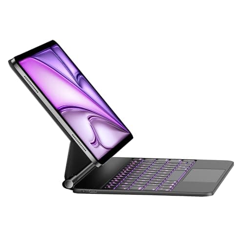 HOU tastiera per iPad Air 11"(M2 2024/M3 2025)/Air 5th/Air 4th generazione iPad Pro 11" (4a/3a/2a/1a) generazione,design magnetico galleggiante,trackpad e tastiera Disposizione italiana,nero