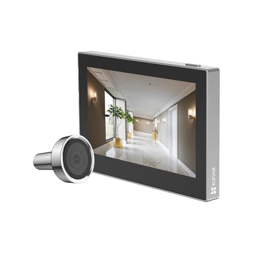 EZVIZ CP2 Spioncino Digitale a Batteria 1080P, Video Spioncino Senza Fili con Schermo a Colori da 4,3", Visione Grandangolare a 146°, Batteria Ricaricabile da 2200 mAh, WiFi 2.4 GHz, Colore Argento