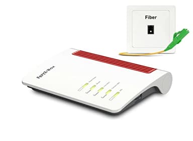 AVM Fritz!Box 5530 Fiber Edition International | Mesh Master | Wi-Fi 6 | 2400 Mbit/s (5 GHz) + 600 Mbit/s (2,4 GHz) | 2,5 Gigabit LAN | 4 X Gigabit LAN | 2 X USB 3.0 | AON + GPON