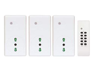 Proxe 710003 Tre Prese Telecomandate con Telecomando, Bianco