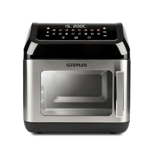 G3 Ferrari G10187 Friggisano Evo 13L Friggitrice ad aria, 1700W, 13 Litri, 16 Programmi, Display Digitale, Funzione essiccatore, Accessori INOX BPA/PFOA Free e Ricettario inclusi, Grigio Acciaio/Nero