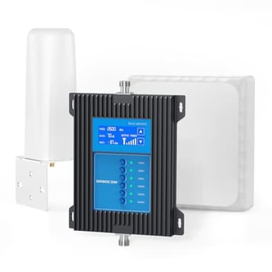 ORBOCOM Ripetitore Segnale Cellulare Banda 1/3/7/8/20/28 Ripetitore 5G 4G 3G Guadagno Regolabile di Amplificatore Segnale Cellulare Supporta Tutti Gli Operatori, Con Schermo LCD ad Alta Definizione