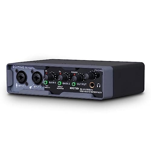 BOMGE Interfaccia audio USB (24 bit/192 kHz) con XLR, alimentazione phantom, monitoraggio diretto, loopback per registrazione PC, streaming, chitarrista, cantante e podcasting