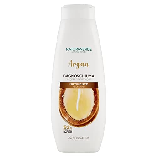 Naturaverde | Natural Beauty - Bagnoschiuma Argan Nutriente, Docciaschiuma Uomo Donna, Sapone per il Corpo, 750ml