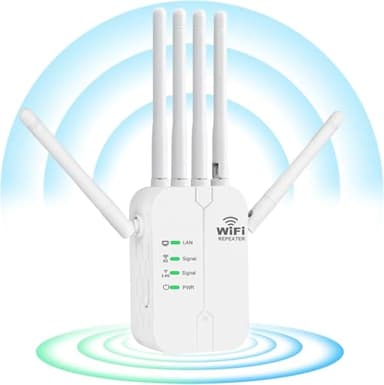 Ripetitore WiFi Extender,Amplificatore Segnale WiFi 6 Antenna,2 RJ45 LAN Porte,Ripetitore,Router e AP 3-in-1 Mode,Range Extender wifi di 300 m²,Compatibile con Modem Router,per Casa e Ufficio (610)