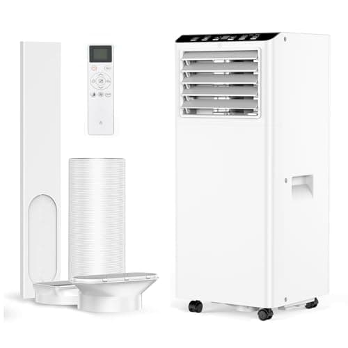 Condizionatore Portatile 7000 Btu/H, Climatizzatore Portatile 4-In-1, Ventilatore, Deumidificazione, Ventilazione Con Telecomando, Doppio Display Digitale, Timer 24H, Modalità Sleep (7000-BTU)