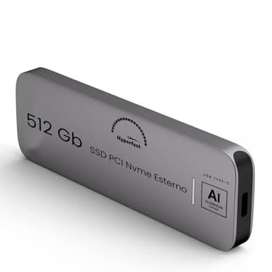 SSD esterno portatile da 512 Gb, fino a 1050 MB/s Unità a stato solido esterna USB 3.2 Gen2 ultra veloce Mini SSD esterno USB-C per laptop, dispositivi di tipo C, garanzia Italiana