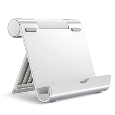 JETech Supporto Tablet, Regolabile Porta Tablet da Tavolo, Pieghevole Dock per iPad/iPad Pro/Air/Mini, Galaxy Tab A8/A7 Lite/A7/S8/S7, Tab/Phones(4-13"), Argento
