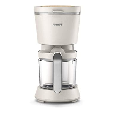 Philips Macchina da Caffè Americano - Eco Conscious Edition, Caraffa in Vetro da 1,2 lt, 15 Tazze, in Bioplastica, Bianco Satinato Opaco (HD5120/00)